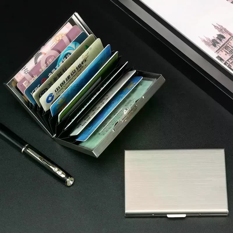 Porta carte RFID da uomo in fibra di carbonio 1PC che blocca portafoglio sottile in metallo di alluminio borsa per soldi porta carte di credito anti-scansione custodia sottile