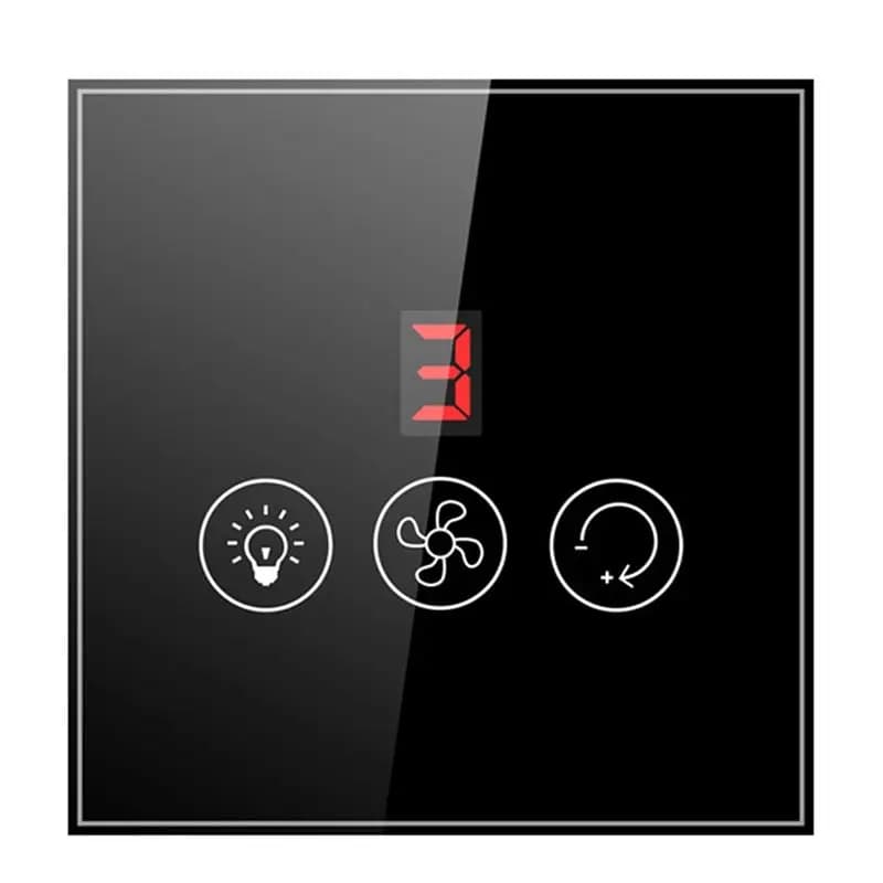AUAU-Tuya Smart Switch Controller EU: Intelligent Blow and Lamp Fan Switch, Remote Control via APP, Compatible with Alexa and Google Home