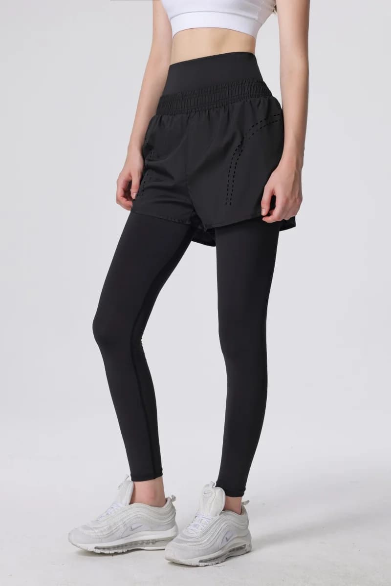Pantaloni da yoga per donna a vita alta e pantaloni fitness attillati per asciugatura rapida e indossare pantaloni sportivi da corsa attillati