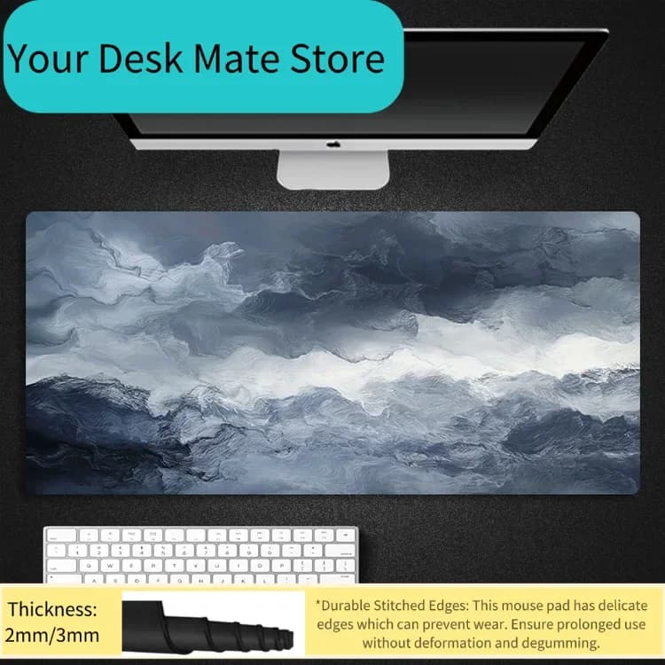 Dark Ocean Wave Gaming Mouse Pad Waterproof Non-slip Desk Mat