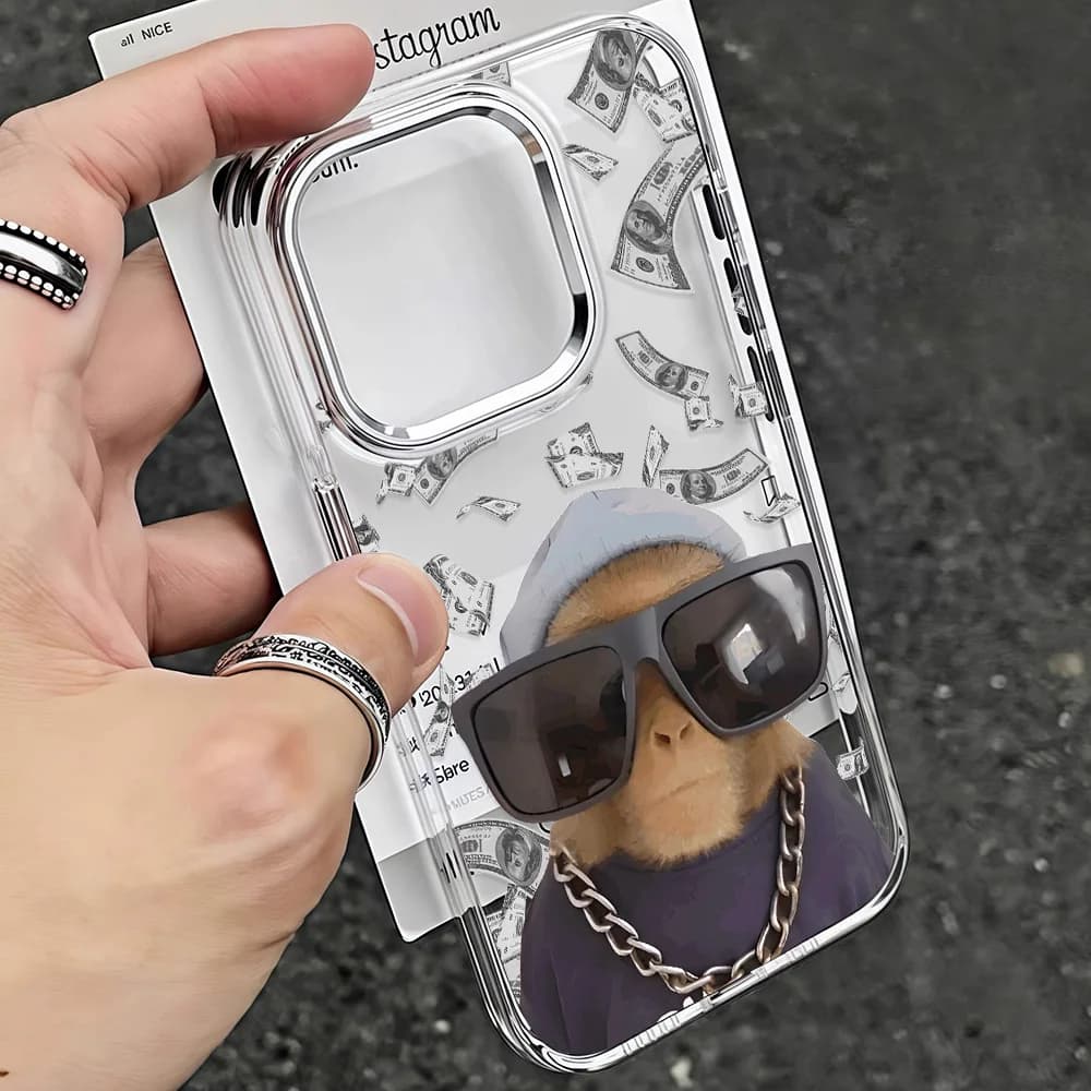 Sunglasses Hip Hop Monkey Hot Phone Case For IPhone 17 16e 16 15 14 13 12 11 Mini Pro Max X XR XSMAX 8 7 Air Plus Soft Cover