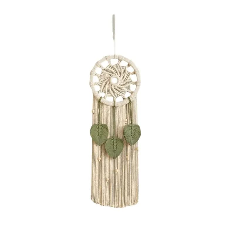 AB42-Dream Catchers Boho Wall Decor Dream Catcher Macrame Wall Hanging With 3 Woven Leaves Tassels Home Decoration Durable 25X80