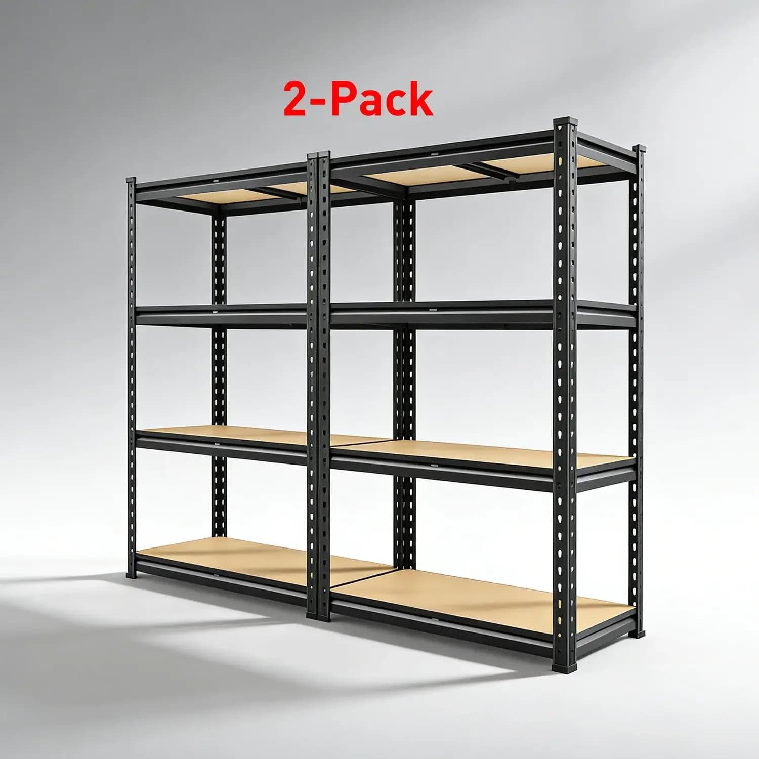 2-Pack 4-Tier Heavy Duty Metal Shelving Units Industrial Steel Storage Shelves Height Adjustable Utility Rack for Garage Warehouse Kitchen Pantry Basement Shelf Organizer 35.5x12x60 Inch Twin Size 71 Inch Wide