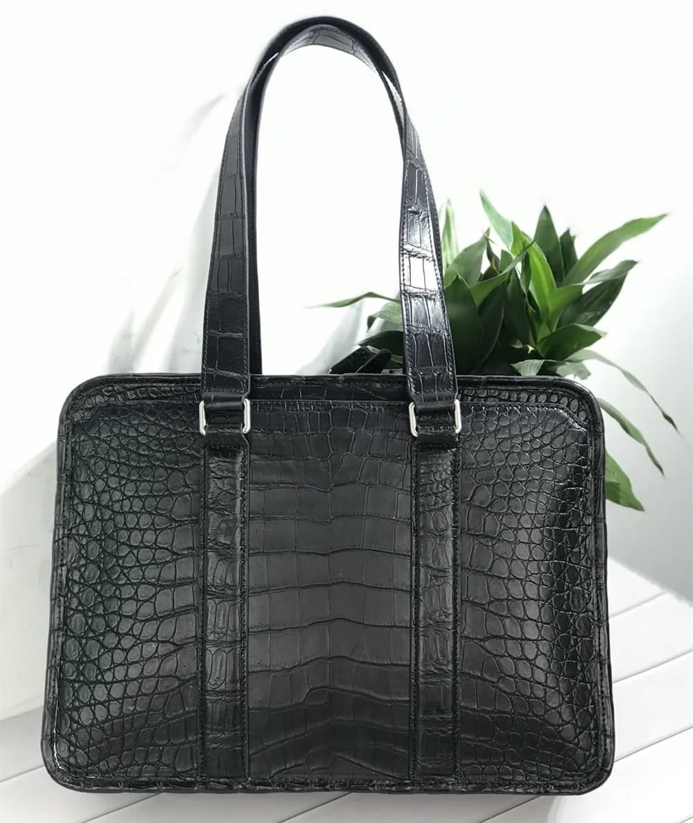 Nuova borsa per laptop in pelle di coccodrillo valigetta da uomo in vera pelle di coccodrillo borsa da uomo di marca di lusso borsa a tracolla con una spalla