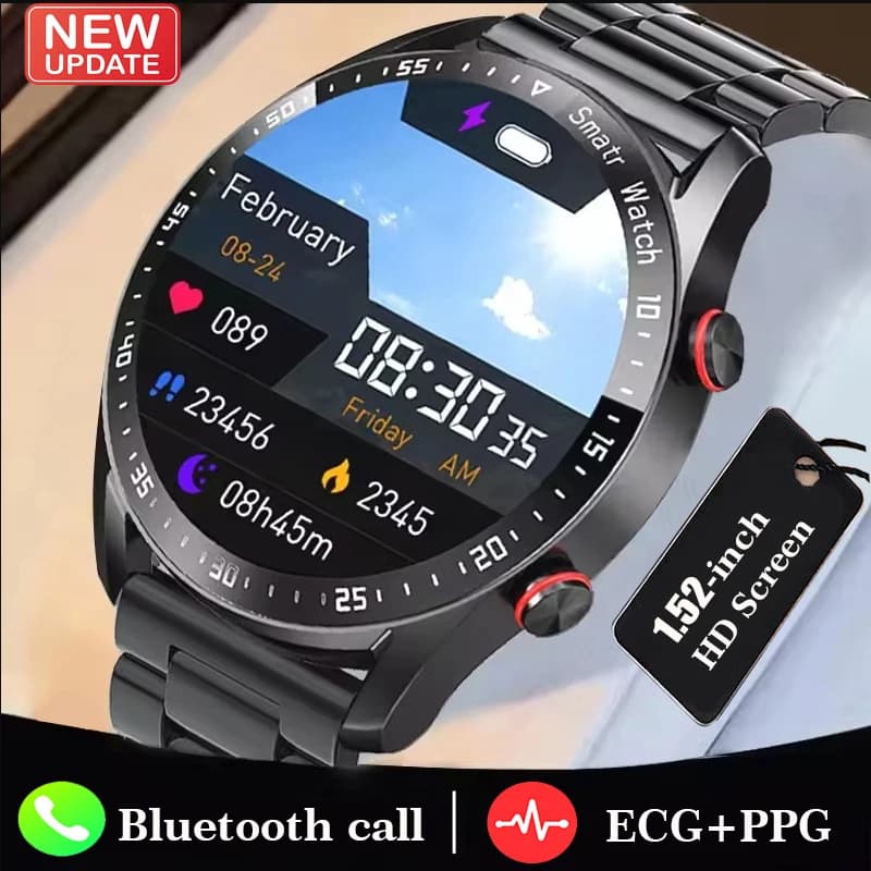 2025 ECG + PPG Chiamata Bluetooth Smart Watch Uomo Laser Salute Pressione sanguigna Fitnes Orologi sportivi Uomo Sport Smartwatch impermeabile