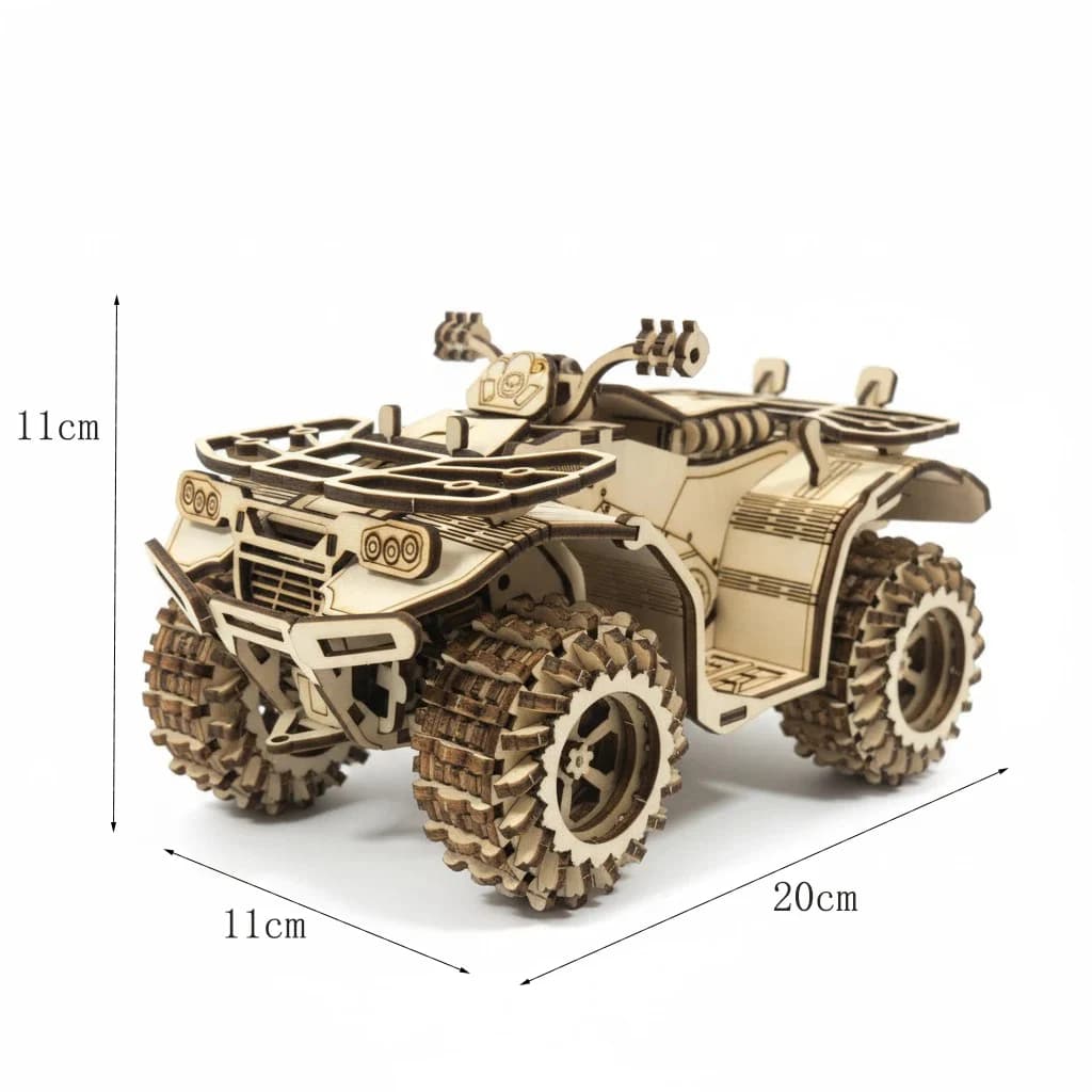 OUZEY Puzzle in legno 3D per veicoli da sabbia e spiaggia fai-da-te - Kit di costruzione di modelli tagliati al laser, giocattolo di assemblaggio creativo per bambini