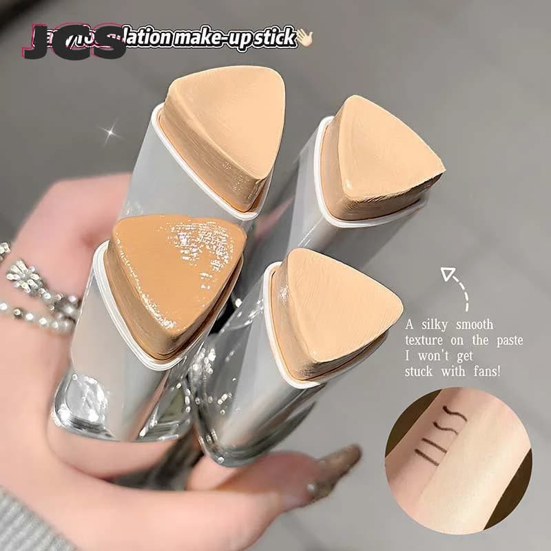 Cappuvini 2-in-1 Natural Color Foundation Stick Lightweight Moisturizing Brightening Foundation Cream Concealer For All Skin Typ