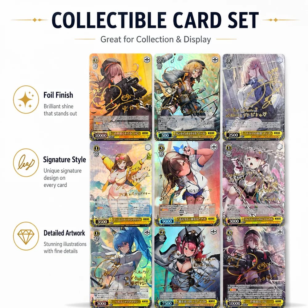 Game 9Pcs Weiss Schwarz Collection Card Nikke The Goddess of Victory Anis Rapi Jackal Signature Card Texture Refractive Flash