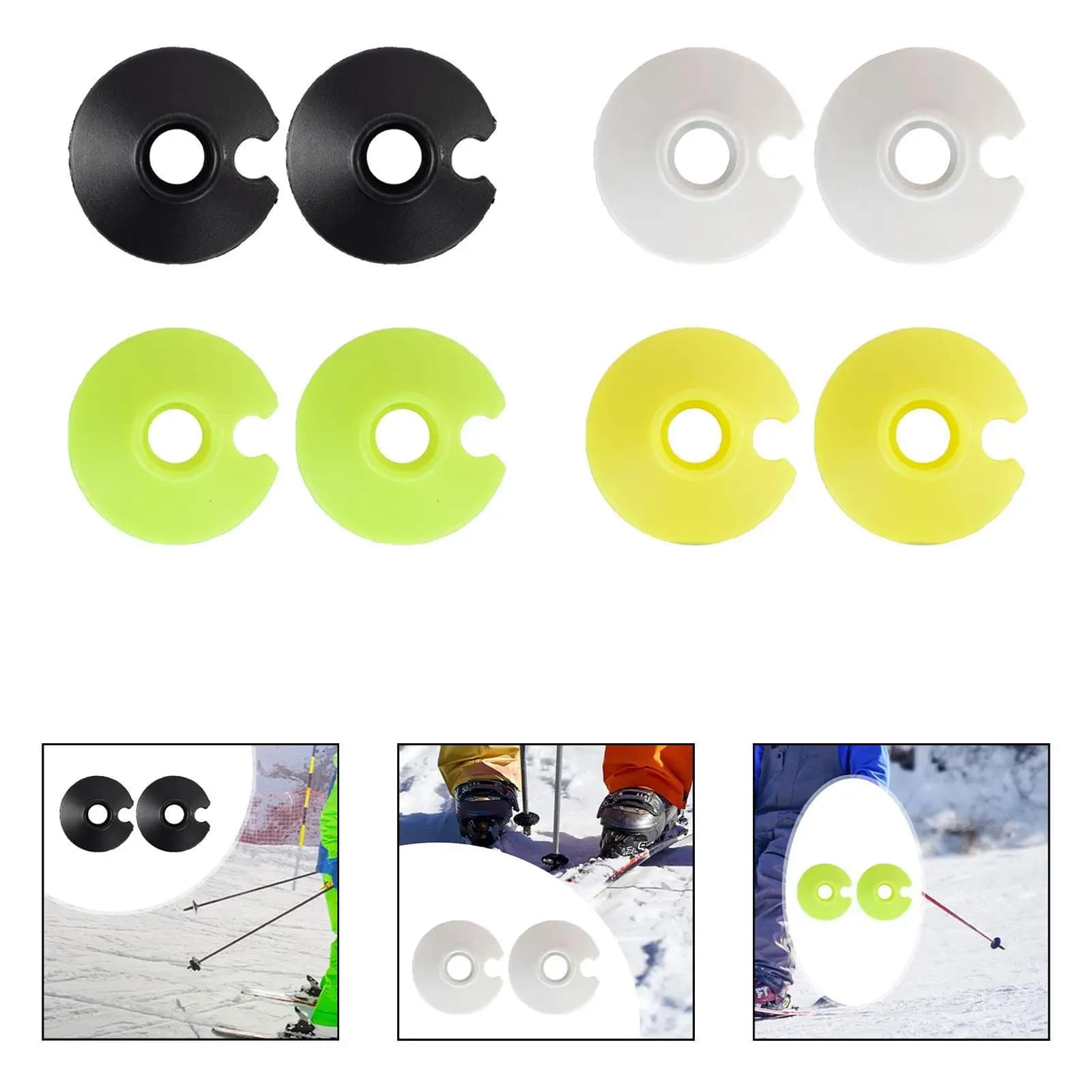 Trekking Pole Mud Snow Basket Tip Protector ABS Ski Parts Spare Set for Skiing Accessories and Cold Weather Use