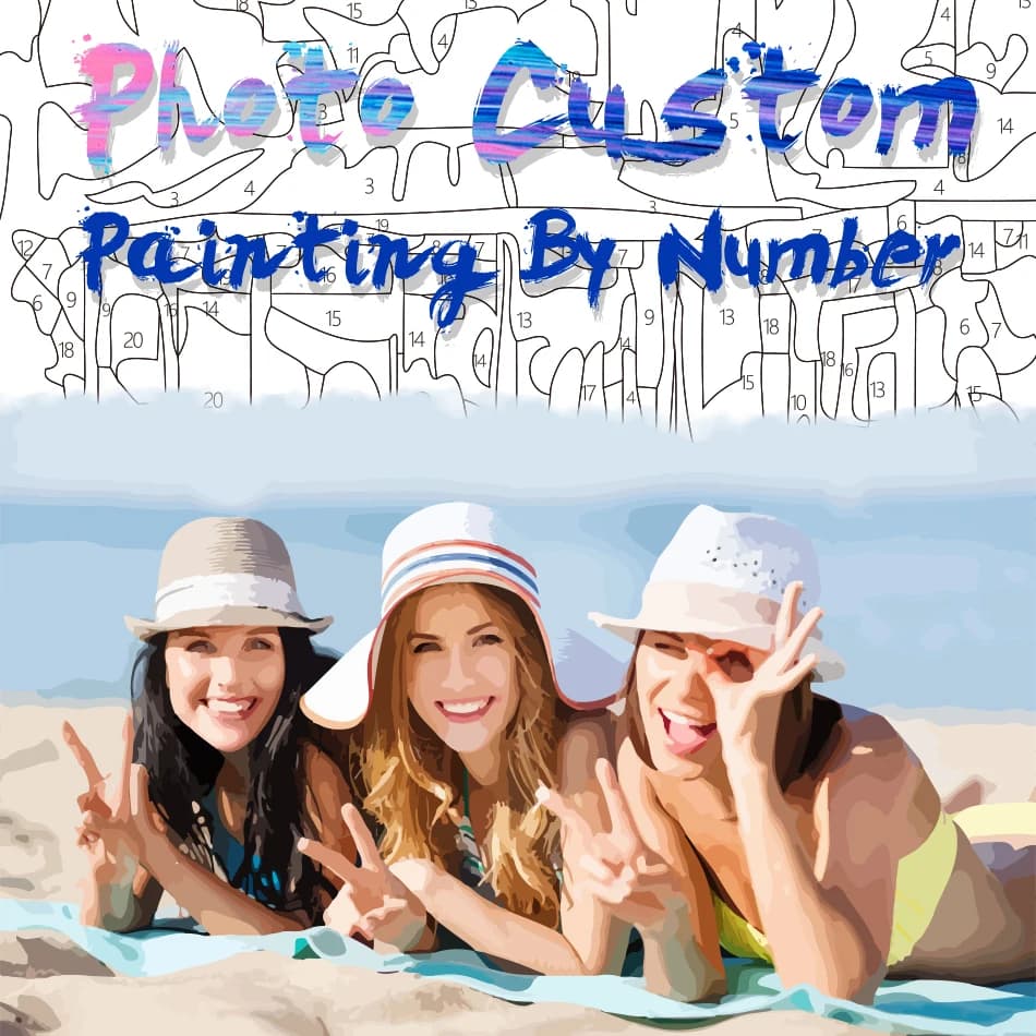 Customized Painting with Numbers, DIY-Te Kit for Drawing and Coloring, Acrylic Painting for Adults Without Frame, Dropshipping