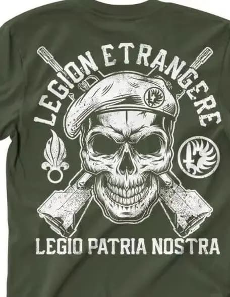 Legio Patria Nostra Legion Etrangere Skull T-shirt da uomo Camicia della legione straniera francese Manica corta Casual Cotone O-Collo Abbigliamento