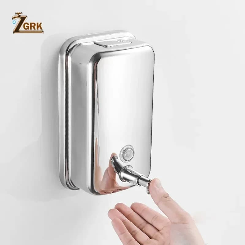 ZGRK Dispenser di sapone in acciaio inossidabile Dispenser di sapone liquido per bagno a parete Dispenser di shampoo gel doccia 500ML 800ML 1000ML