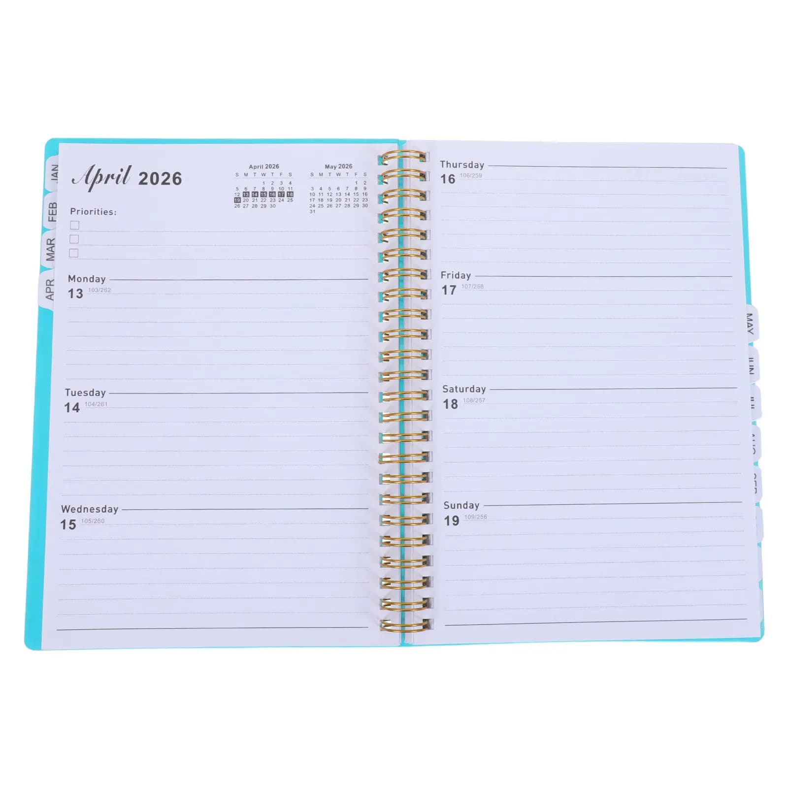 2026 Planner Notebook A5 Daily Schedule Calendar Spiral Bound Weekly Monthly Agenda Book Organizer Work School Time Management