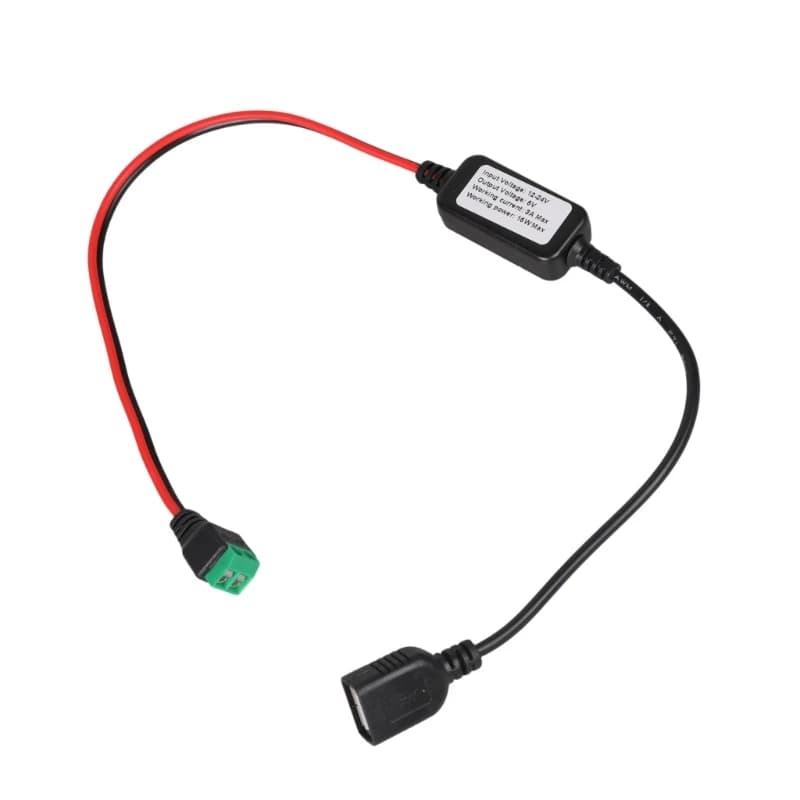 U55C 2Pin To USB Female 5V 3A Charging Cable For Car Battery Solar Panel Power Supply 12V 24VDC Input