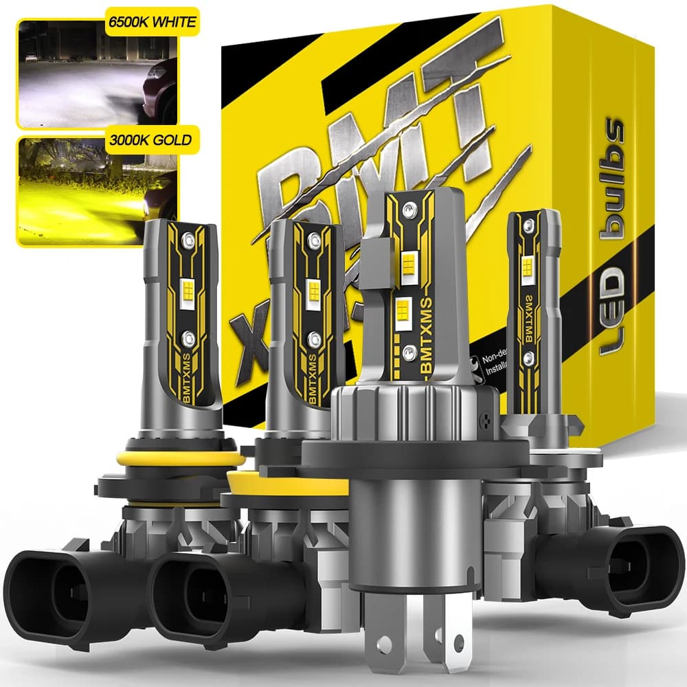 BMTxms 2PCS 12000LM H27 881 H11 H8 HB4 HB3 H10 LED Fendinebbia Canbus 880 9006 9005 H16JP LED CSP DRL Auto Moto Lampadine Bianco Giallo