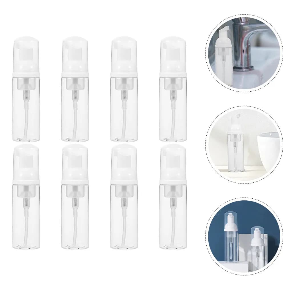 Set di 8 flaconi con pompa schiumogena da 30 ml, dispenser di schiuma a tenuta stagna, formato da viaggio, per sapone per le mani, shampoo, balsamo, oli essenziali
