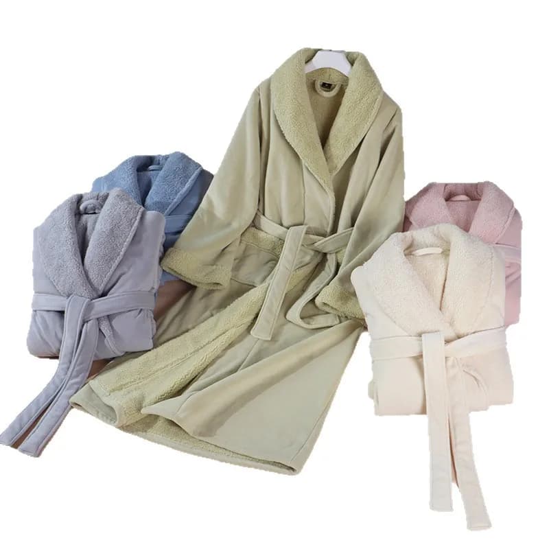 Plus Size 3XL Kimono Women's Dress Hot Dress Long Thick Coral Fleece Bathrobe Nightwear Autumn Winter New Nightwear