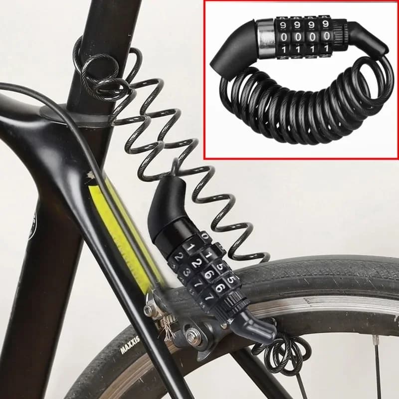 Lucchetto Portatile per Casco, Mini Lucchetto a Combinazione per Bicicletta, Lucchetto in Filo Metallico Resistente, Lucchetto per Telaio Bici da Montagna per Viaggi Sicuri, Valigie e Bagagli