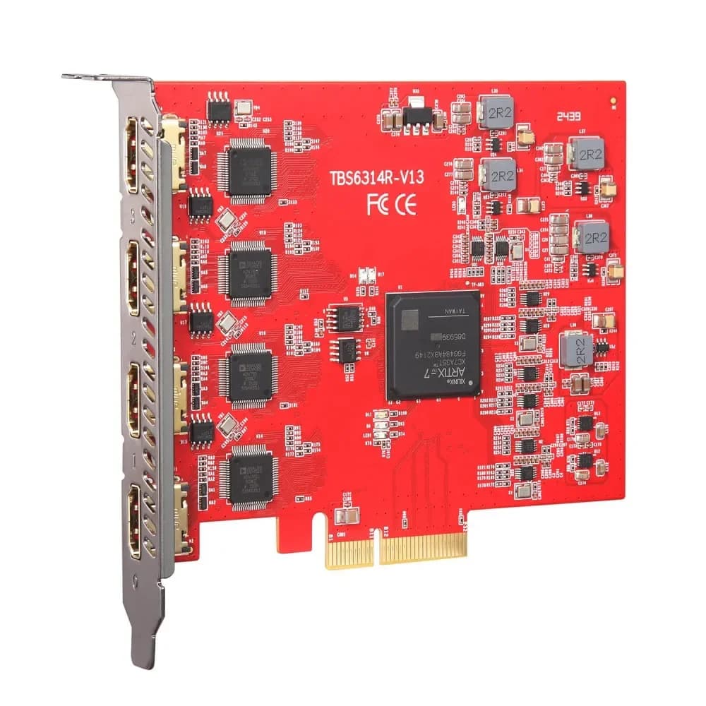 Scheda di acquisizione video Box PCIe 4 canali HDMI 1080p60 Vmix Obs Streaming Win10 Linux Gioco dal vivo Streaming Registrazione TBS6314R