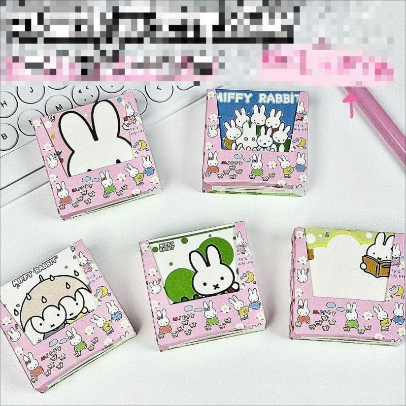 200 Pezzi di Note Adesive della Serie Miffy, Cartoleria Creativa e Carina con Stampe di Cartoni Animati, Foglietti Portatili per Ragazze