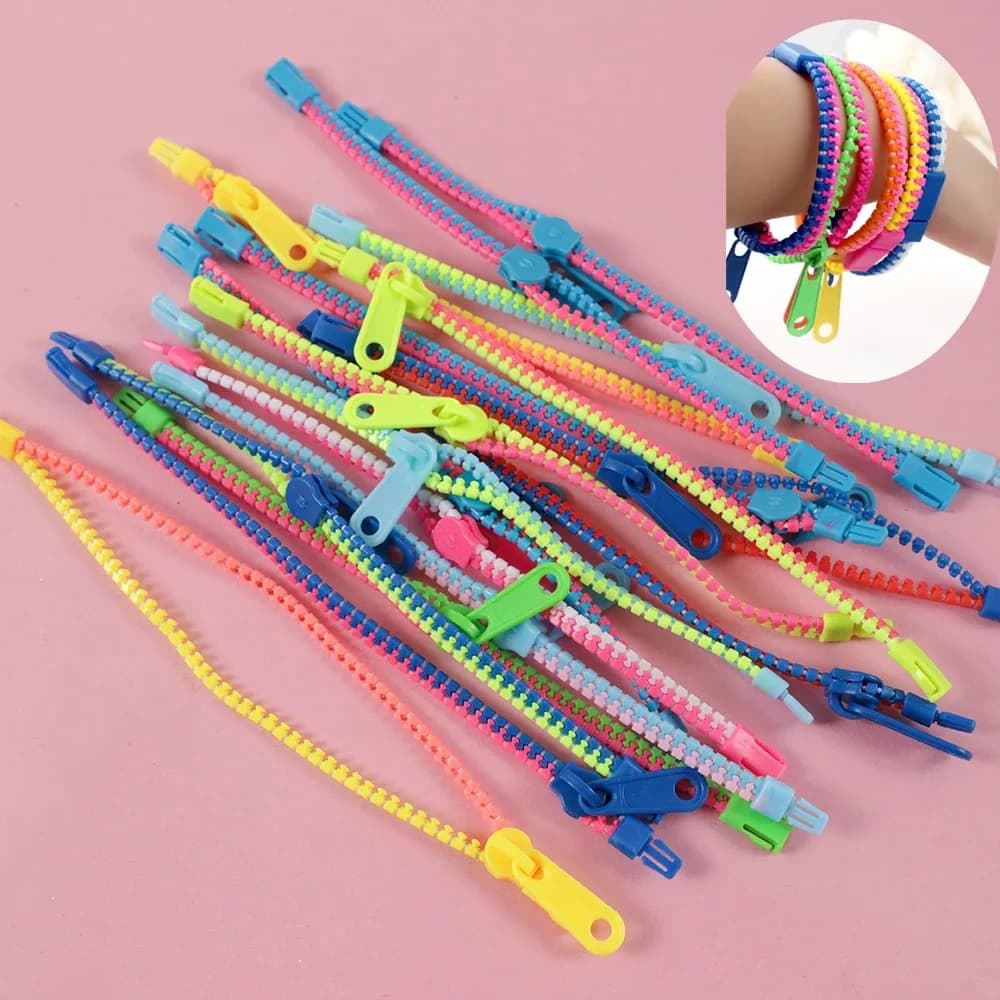 12/24 pezzi braccialetto con cerniera antistress autismo mano sensoriale agitarsi giocattoli bomboniere per bambini compleanno baby shower goodie borse regalo