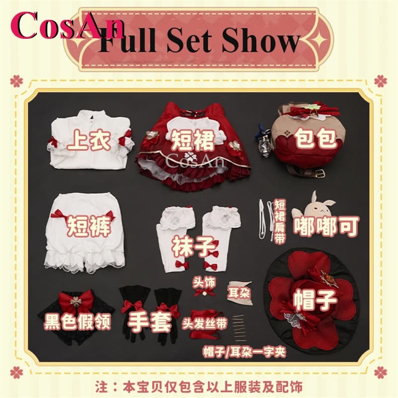 CosAn Anime Game Genshin Impact Klee Cosplay Costumes Sweet Nifty Lovely Little Witch Dress Halloween Party Role Play Clothing