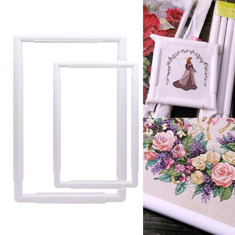 Set di cornici per ricamo di forma quadrata, strumento artigianale in plastica per punto croce, strumenti per cucire, telaio per maniglia, cerchio, strumenti fai da te per cucire
