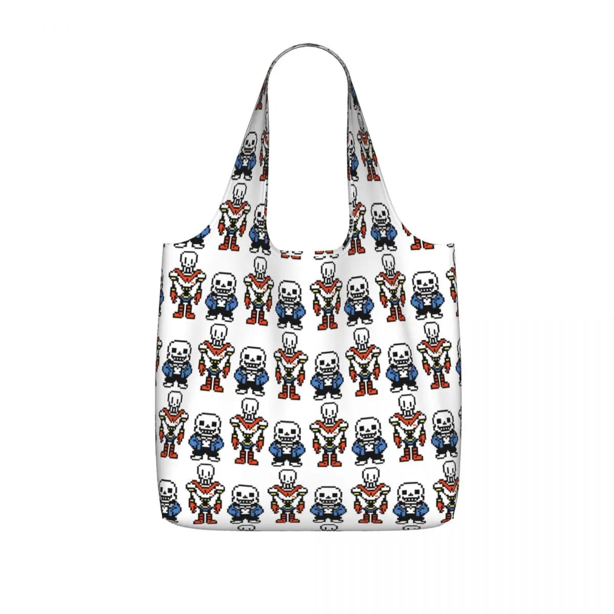 Undertale Sans And Papyrus Shopping Tote Bag Canvas Large Capacity Shoulder Bags Shopper Grocery Handbag for Women