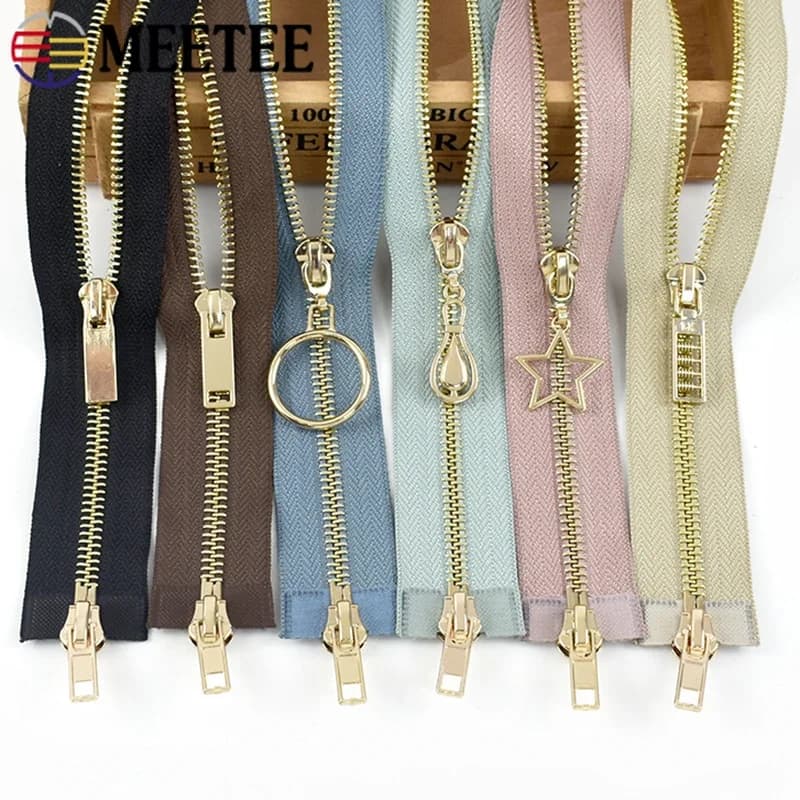 1 pz 80/100/120cm chiusura automatica cerniera in metallo 5 # cerniere a doppio cursore per giacche cappotto Zip Kit di riparazione abbigliamento fai da te accessori per cucire