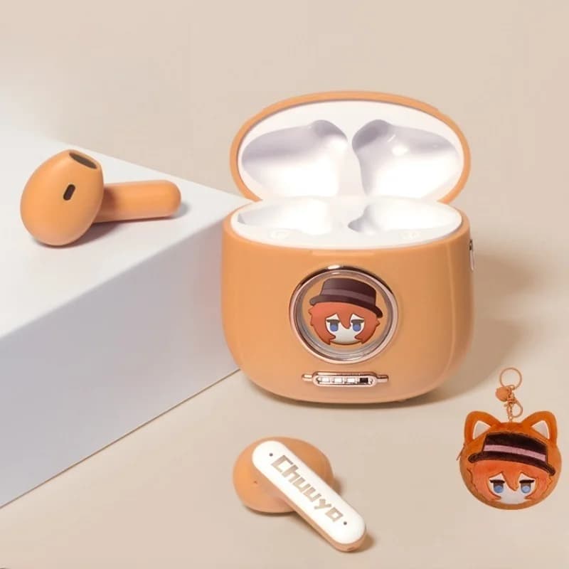 Bungo Stray Dogs Nakahara Chuuya Anime Auricolari Bluetooth senza fili Cuffie semi-in-ear con cancellazione del rumore personalizzate Regalo