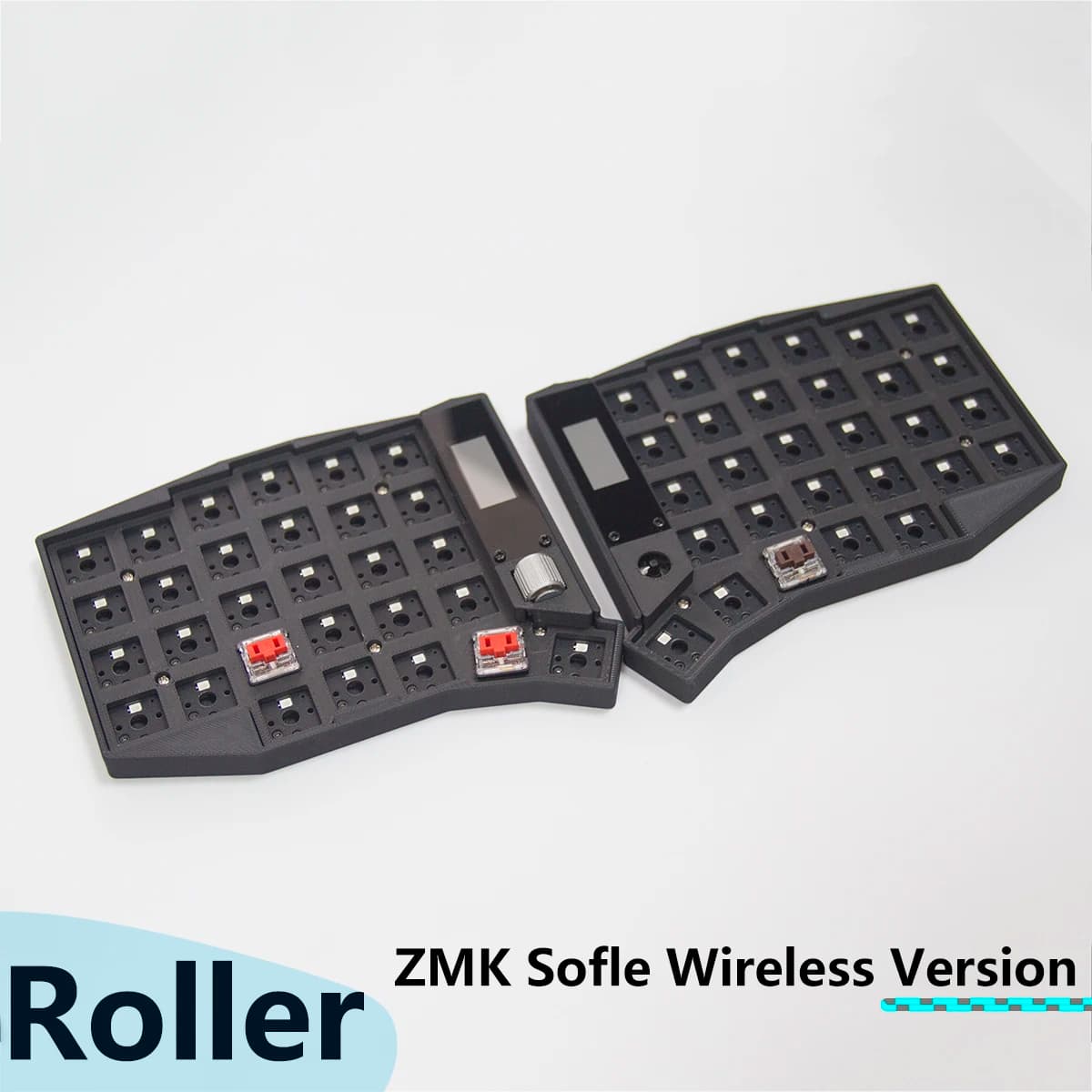 NUOVO Sofle Kit tastiere divise wireless a basso profilo Kit joystick a rullo personalizzato Nice View Screen Choc V1/V2 Switch ZMK Shock Keyboard