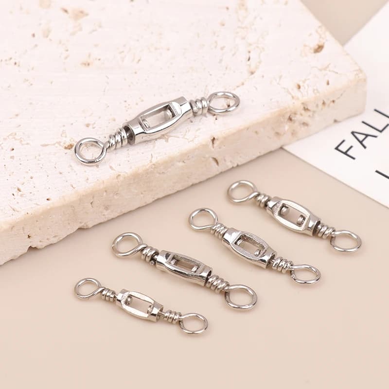 Nuovo Set da 20 Pezzi di Girelle Universali per Pesca, Girelle Robuste in Acciaio Inossidabile, Connettori per Pesca in Acqua Salata, Accessori Terminali