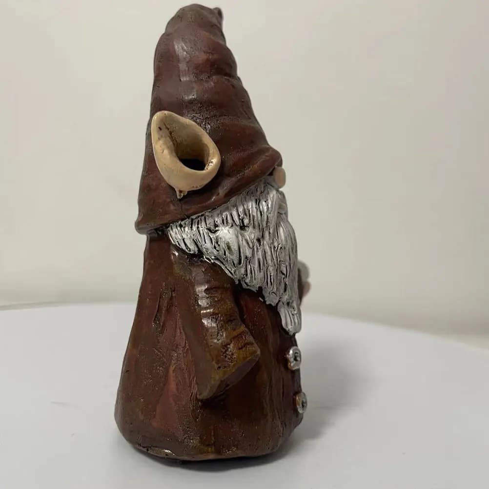 Portaincenso a forma di gnomo carino per bastoncini e coni, bruciatore in resina, decorazione da scrivania, regalo di Natale per familiari e amici, per interni