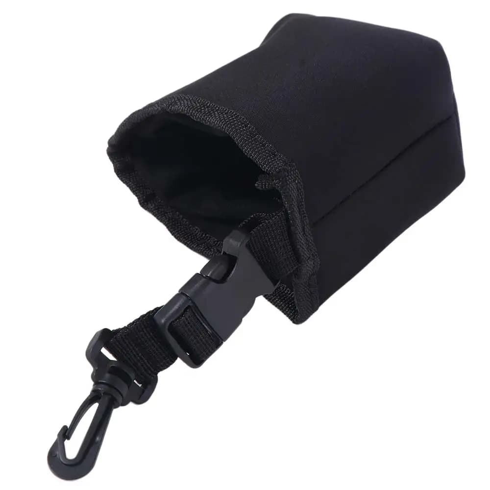 Borsa per la Pulizia del Golf Impermeabile con Clip Staccabile, Borsa Nera per la Pulizia delle Palline da Golf, Borsa Lavabile Leggera per la Pulizia delle Mazze da Golf