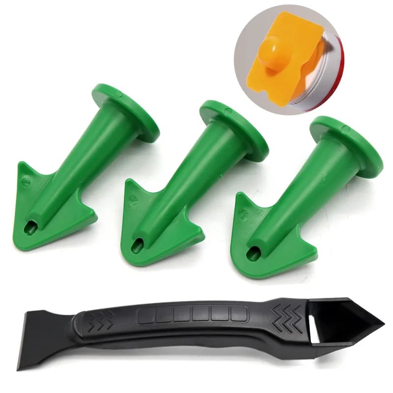 Prodrill 5 pezzi Kit di strumenti per calafataggio Applicatore per ugelli per mastice in silicone Set di finitura Sigillante per malta Rimozione Raschietto per finitura Edger