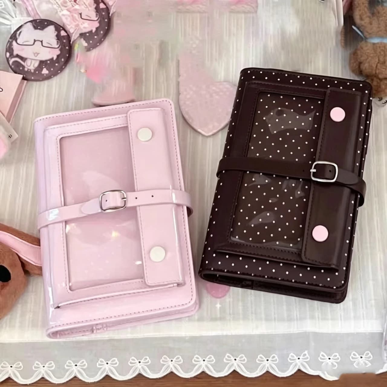 The New Strawberry Chocolate A6 Pain Window Loose-Leaf Handbook Student High-Value Schedule Planner Portable Notebook