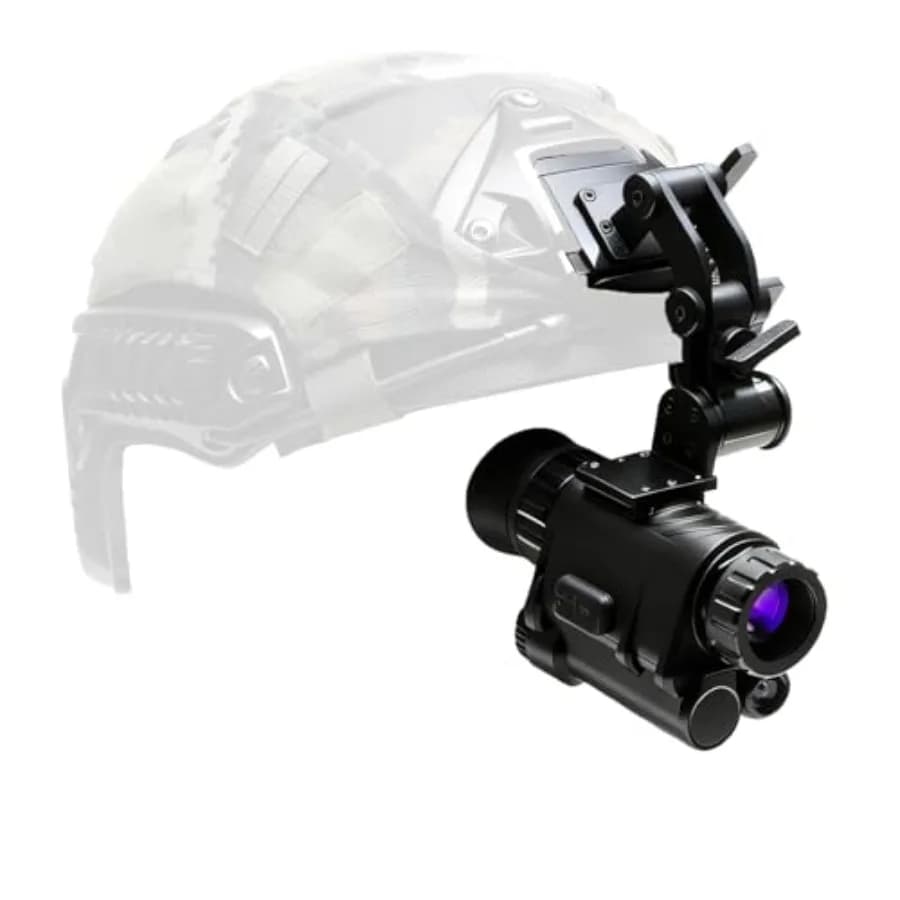 Digital 4X Zoom Night Vision Monocular Waterproof 2K Head Mounted Goggles for Hunting Wildlife Outdoor Adventures Camping Black