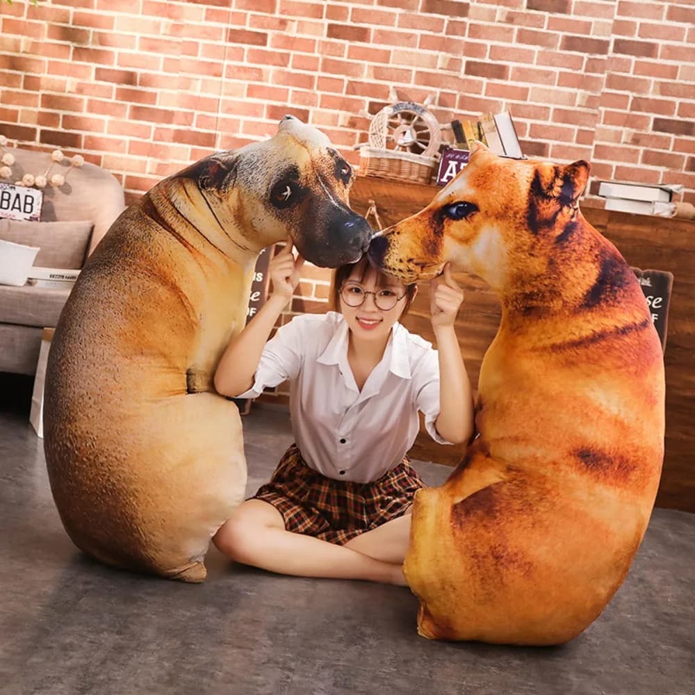 Simpatico animale realistico 3D figure di cani cuscini 50 cm cartone animato cane cuscino di tiro cuscino del divano giocattoli di peluche regali