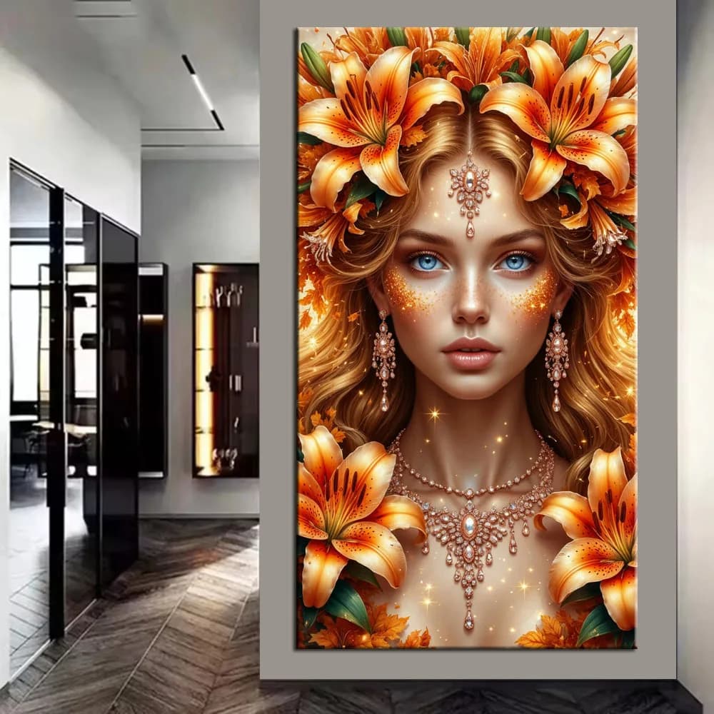 5D DIY Diamond Painting Kit Beautiful Girl and Flowers Picture Full Drills Diamond Mosaic Embroidery New Arrival Home Decor