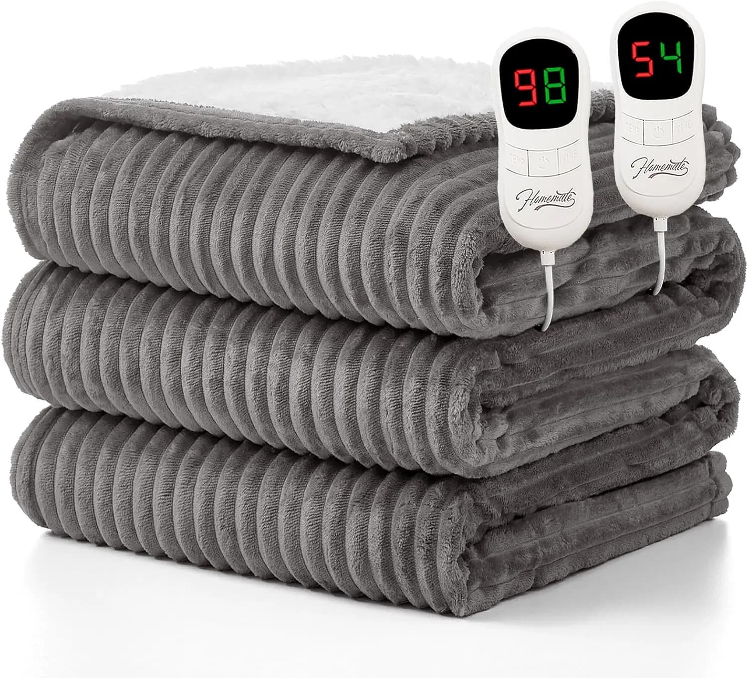 Coperta Elettrica Riscaldata Misura Queen - Doppio Controllo, 10 Livelli di Calore, Timer di Spegnimento Automatico, Protezione dal Surriscaldamento, Certificata ETL