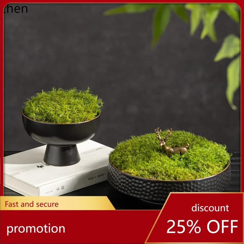 YFY New Chinese style micro landscape moss eternal artificial plant model house feeling high end