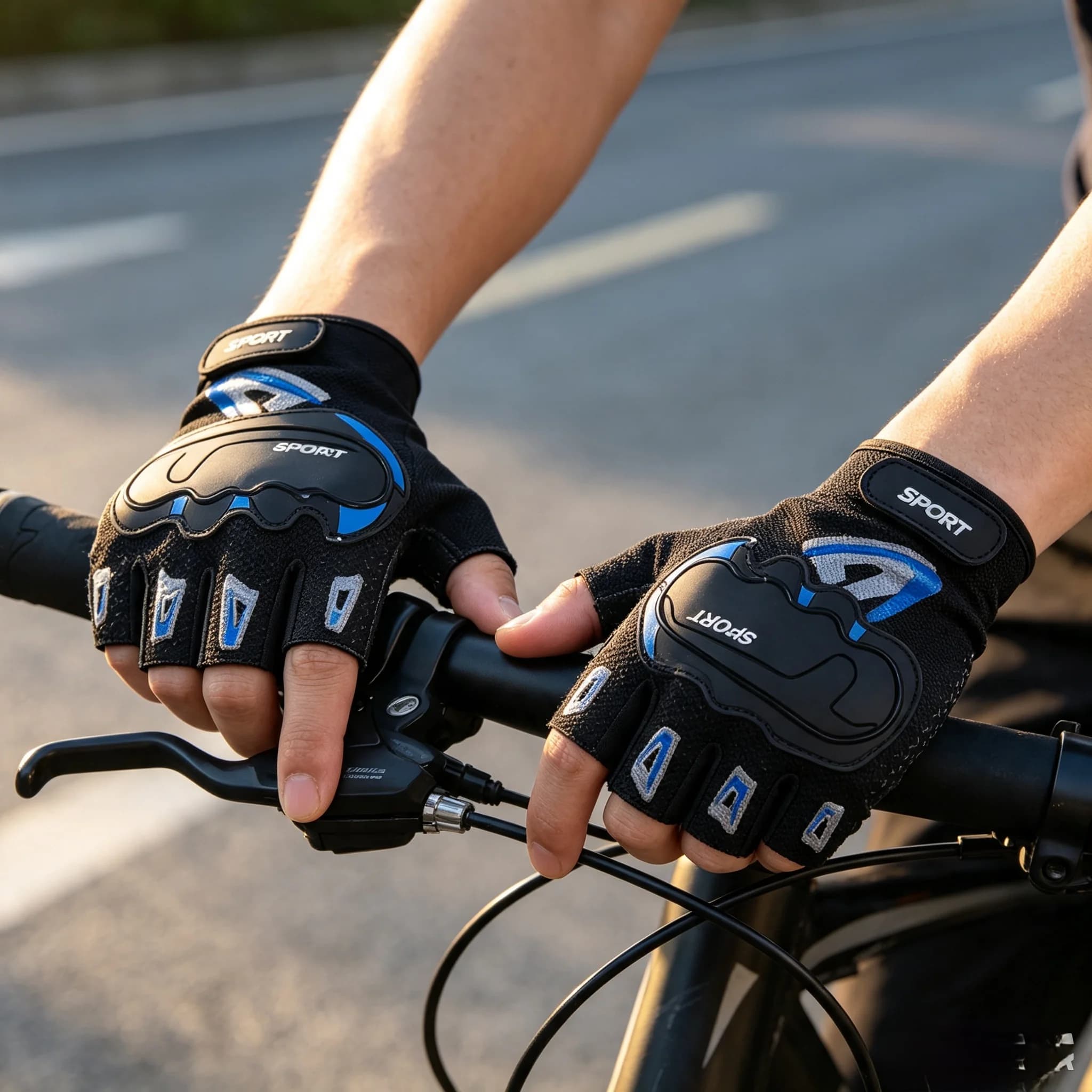 Outdoor Cycling Gloves, Anti-Slip Half-Finger Tactical Motorcycle & Off-Road Gloves