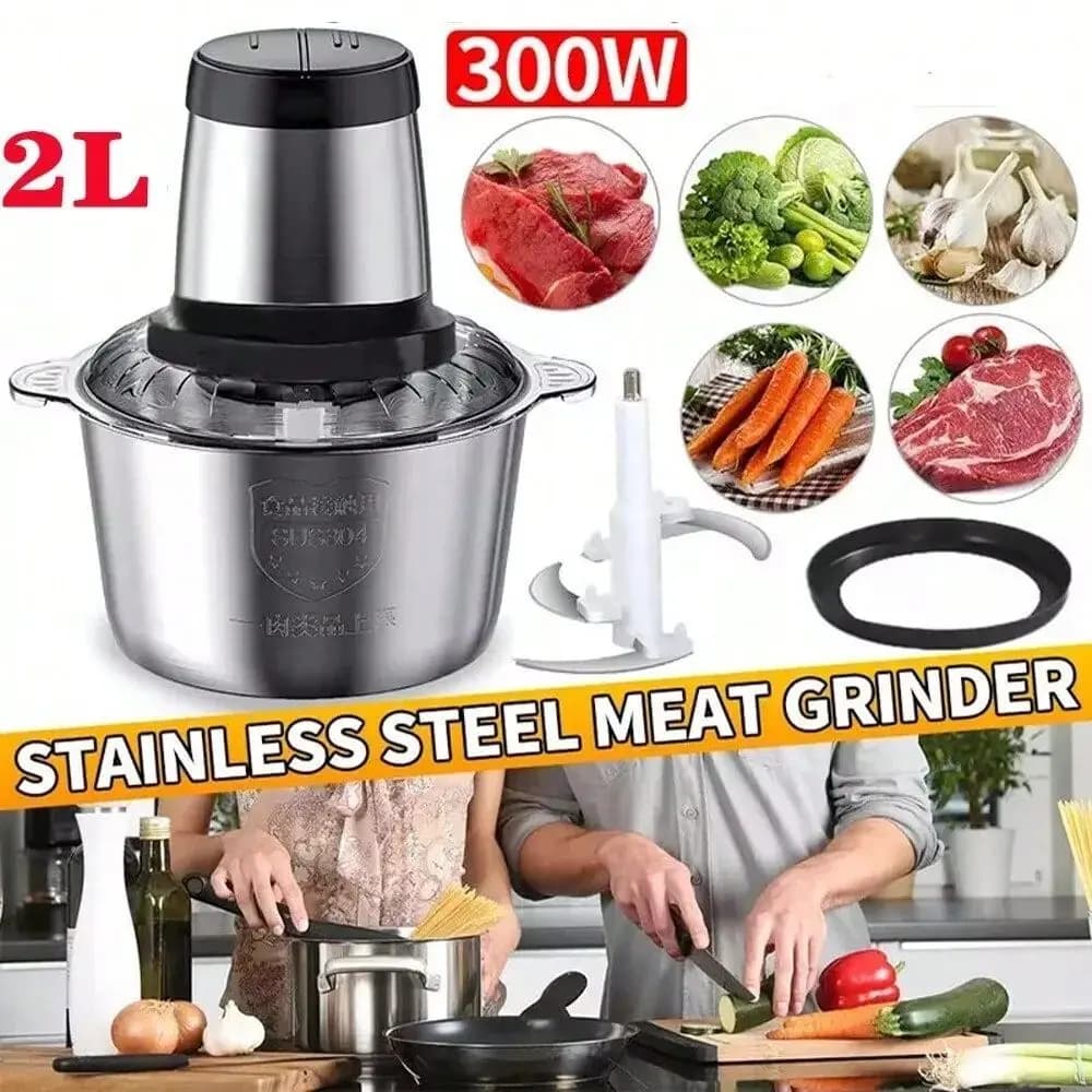 2L Electric Meat Grinder Food Processor Fruits Blender Veg Chopper Sausage Maker