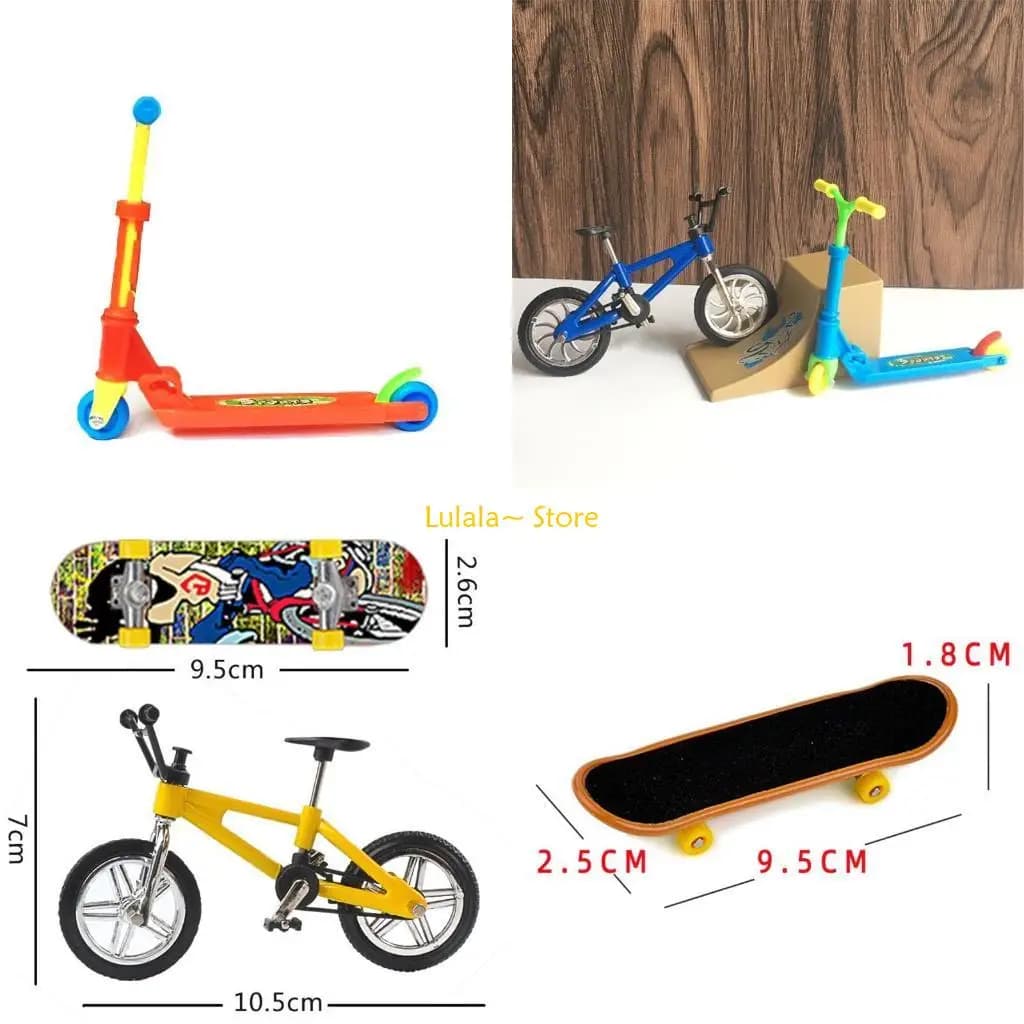 Y4QA Finger Scooter Skate Boarding Mini Finger Bike Giocattolo Fai da Te Adulti Favore Partito