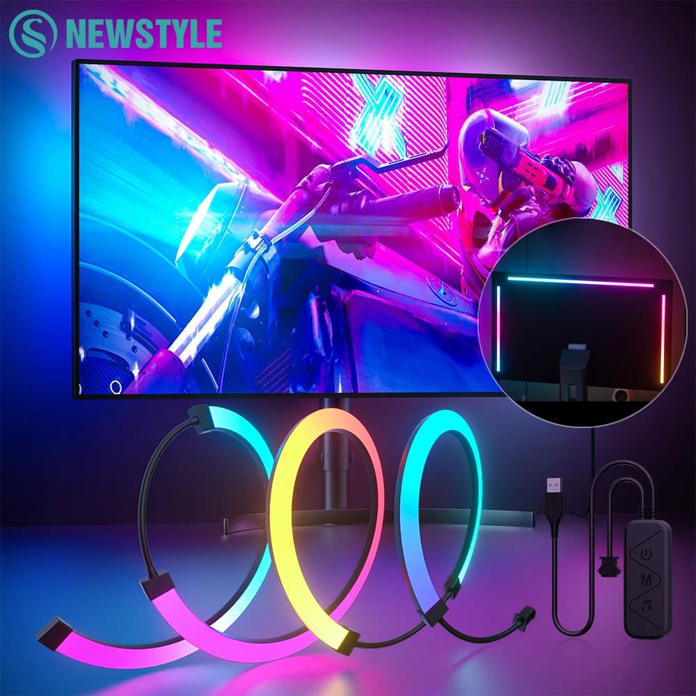 Luci da gioco RGB Striscia Monitor Retroilluminazione Display a LED Sincronizzazione PC Atmosfera Schermo APP Sincronizzazione musicale Decor Sala giochi Festa