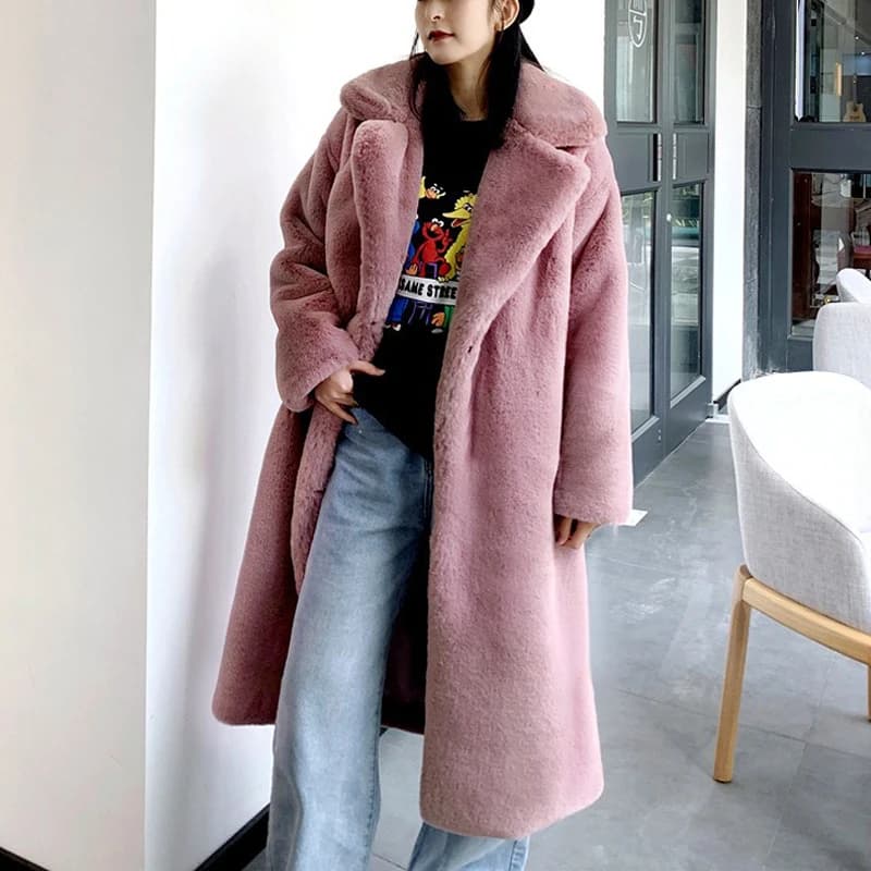 Warm Faux Fur Winter Coat for Women 2026 Fashion Fluffy Jacket Long Fur Patchwork Thicken Overcoat New in Casual Outerwear