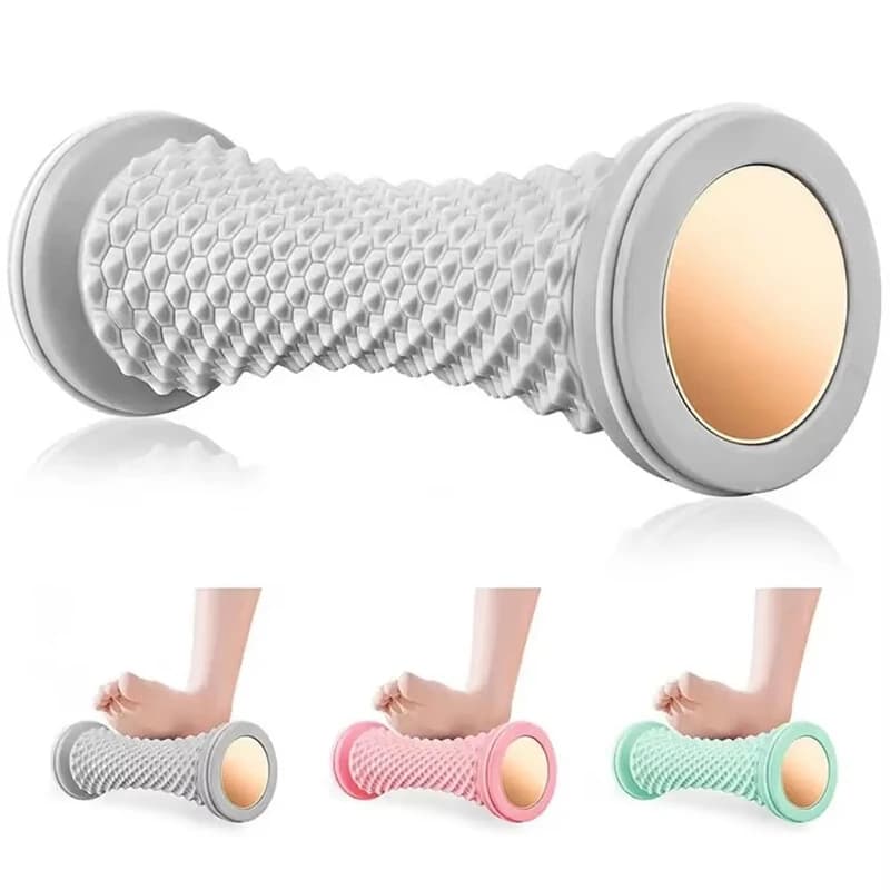 Rullo massaggiante portatile per piedi, mini rullo massaggiante manuale in plastica, palla da massaggio yoga per il rilassamento e la cura dei muscoli del fascio plantare