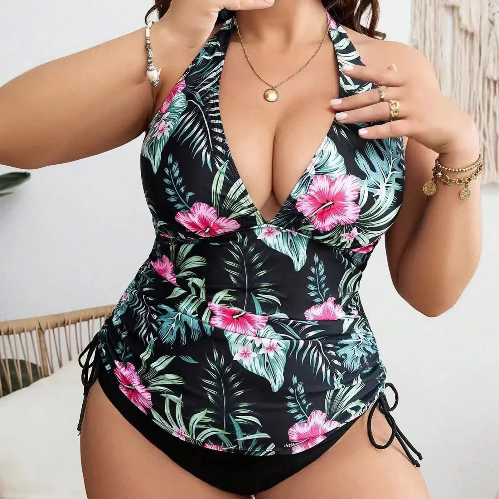 5XL Plus Size Costumi da bagno Donna Costume da bagno stampato Donna Sexy Big Bikini Split Vita alta Costume da bagno 2025 Mujer Summer Beachwear