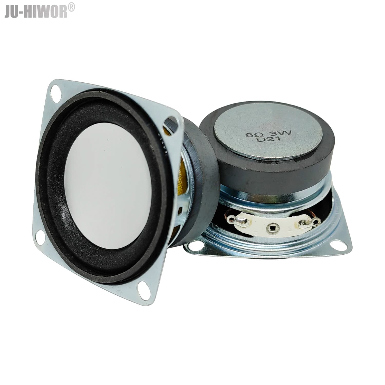 8Ohm 3W 53MM 52mm Altoparlante quadrato da 2 pollici 45mm Altoparlante magnetico esterno Bordo in schiuma Vaso d'argento Altezza inferiore 25mm