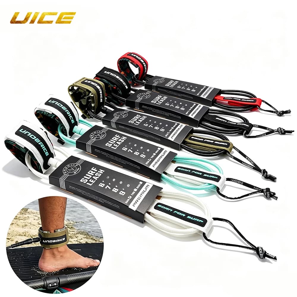 UICE Leash per SUP e Surf, Corda per Piedi da 6-9ft con Girevole in Acciaio Inox per Tavole Gonfiabili e Windsurf